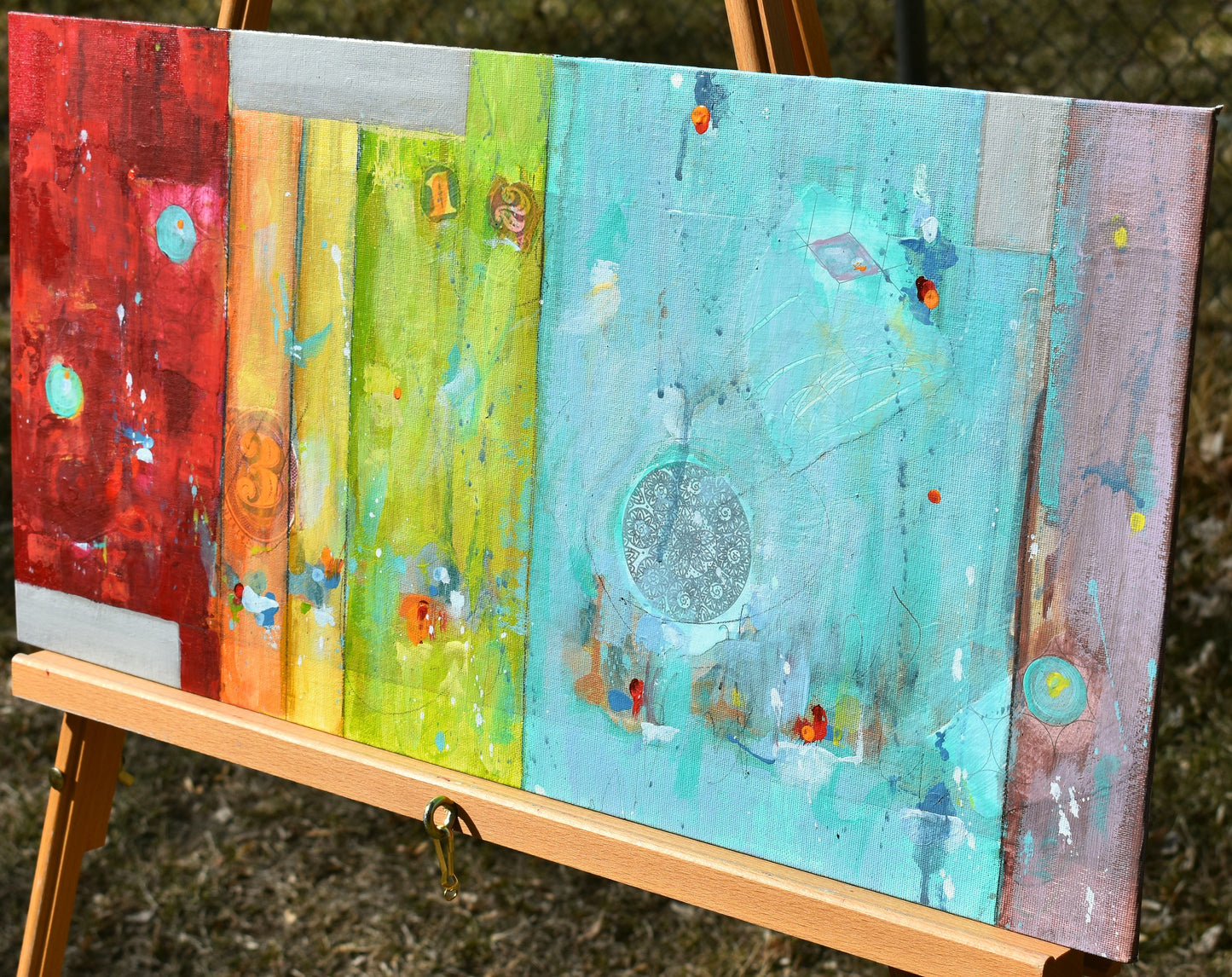 Colors of Bliss 24″ x 12″ Abstract Painting on Panel