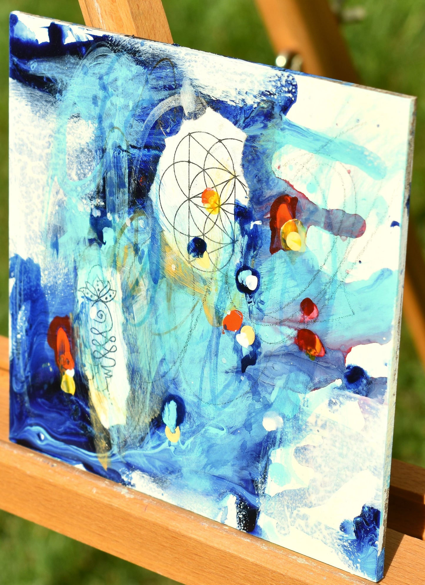 Cosmic 5″ x 5″ Abstract Painting on Panel