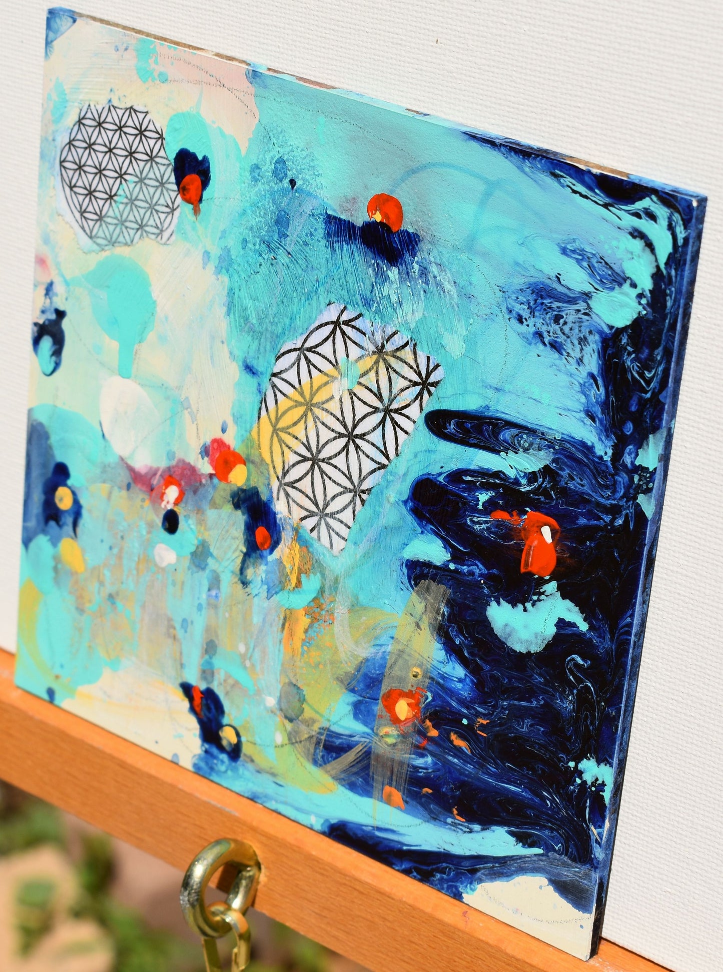 Distance 5″ x 5″ Abstract Painting on Panel