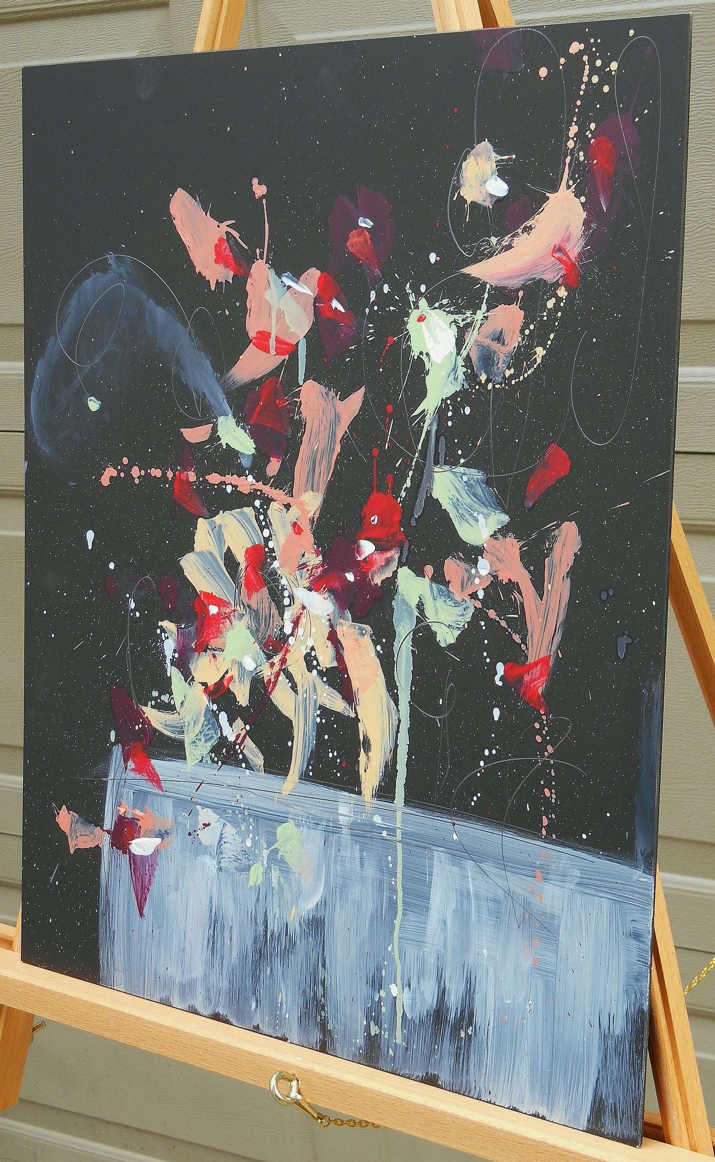 Fleur d'Automne (Flower of Autumn) 16″ x 20″ Abstract Painting on Panel