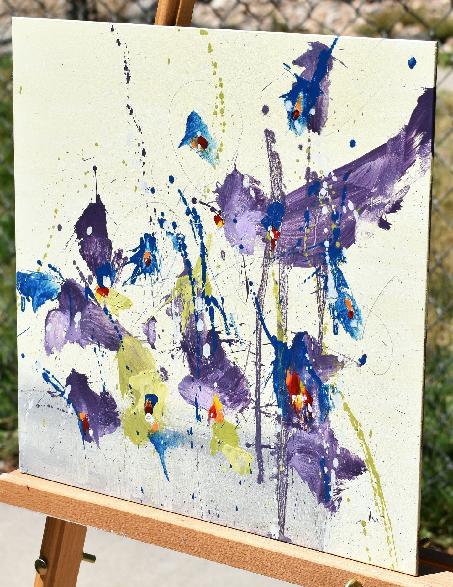 Fleur de Confiance (Flower of Trust) 12″ x 12″ Abstract Painting on Panel
