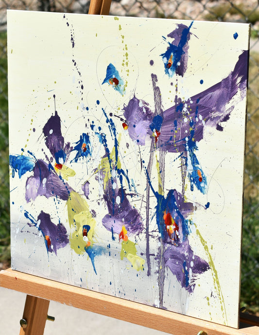 Fleur de Confiance (Flower of Trust) 12″ x 12″ Abstract Painting on Panel