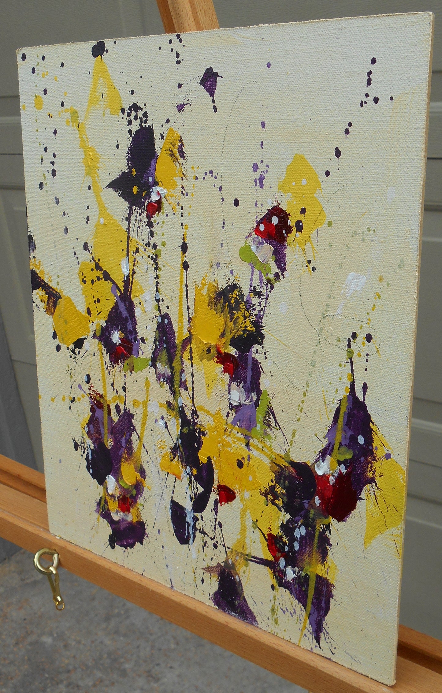 Fleur du Soleil (Flower of the Sun) 10″ x 12″ Abstract Painting on Panel