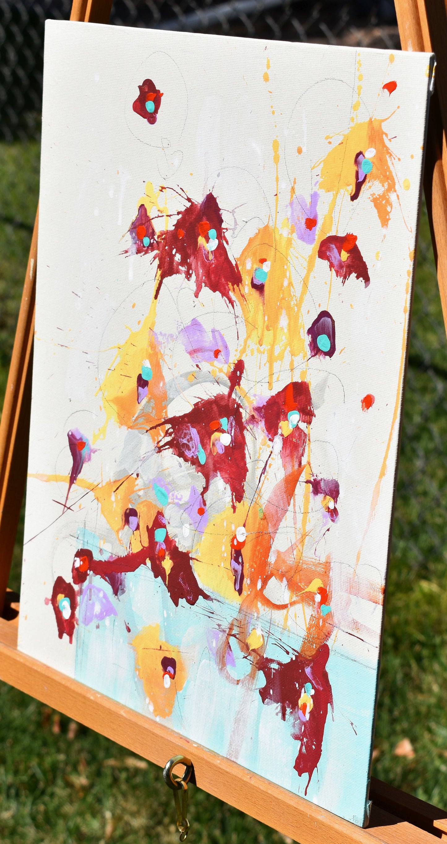 Fleurs d'Esprit (Flowers of Spirit) 11″ x 14″ Abstract Painting on Panel