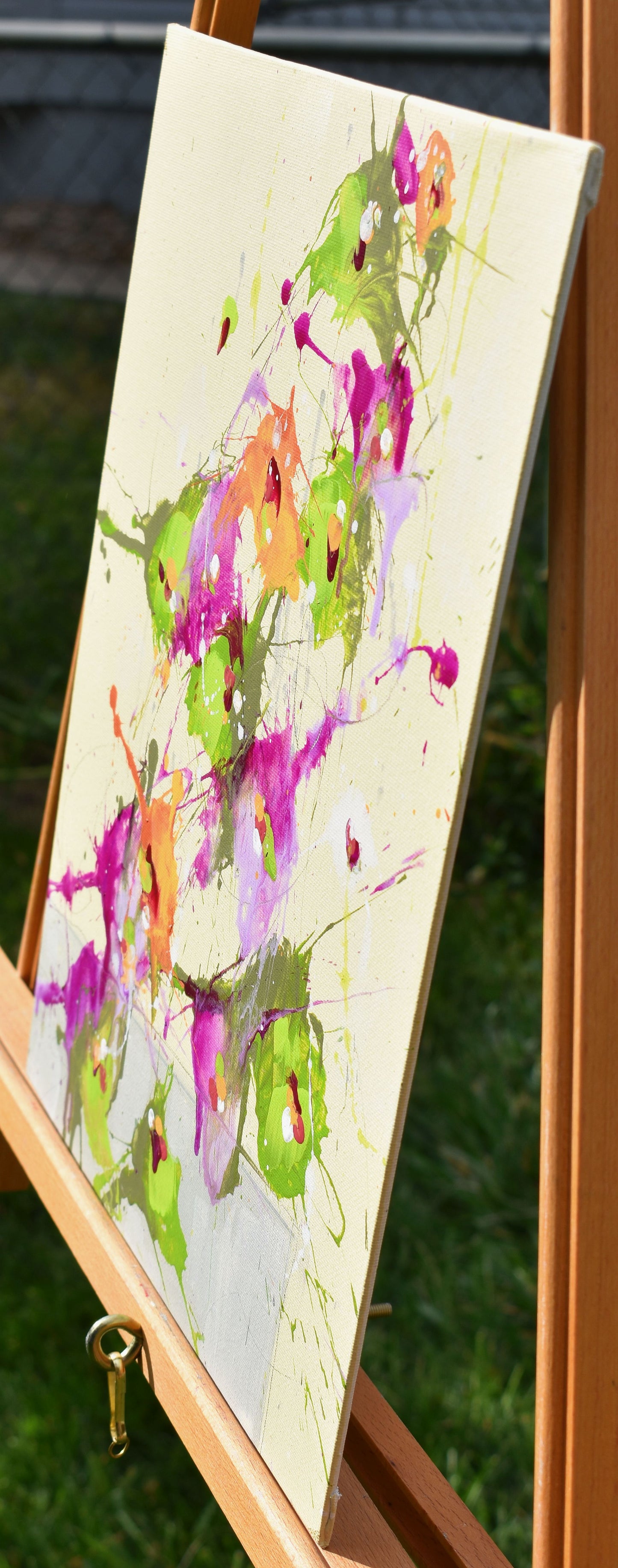 Fleurs de la Liberté (Flowers of Freedom) 11″ x 14″ Abstract Painting on Panel