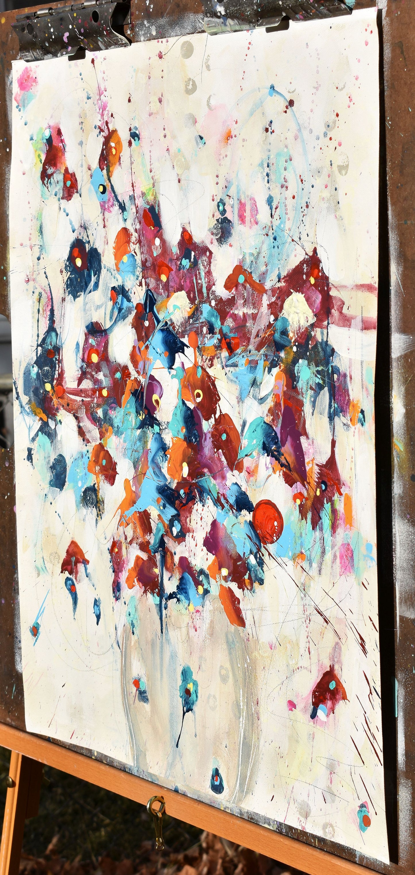 Flowers of First Light 18″ x 24″ Abstract Painting on Unstretched Canvas