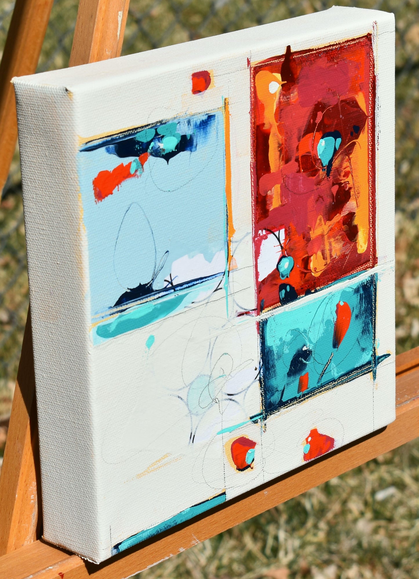 Interflow 8″ x 8″ Abstract Painting