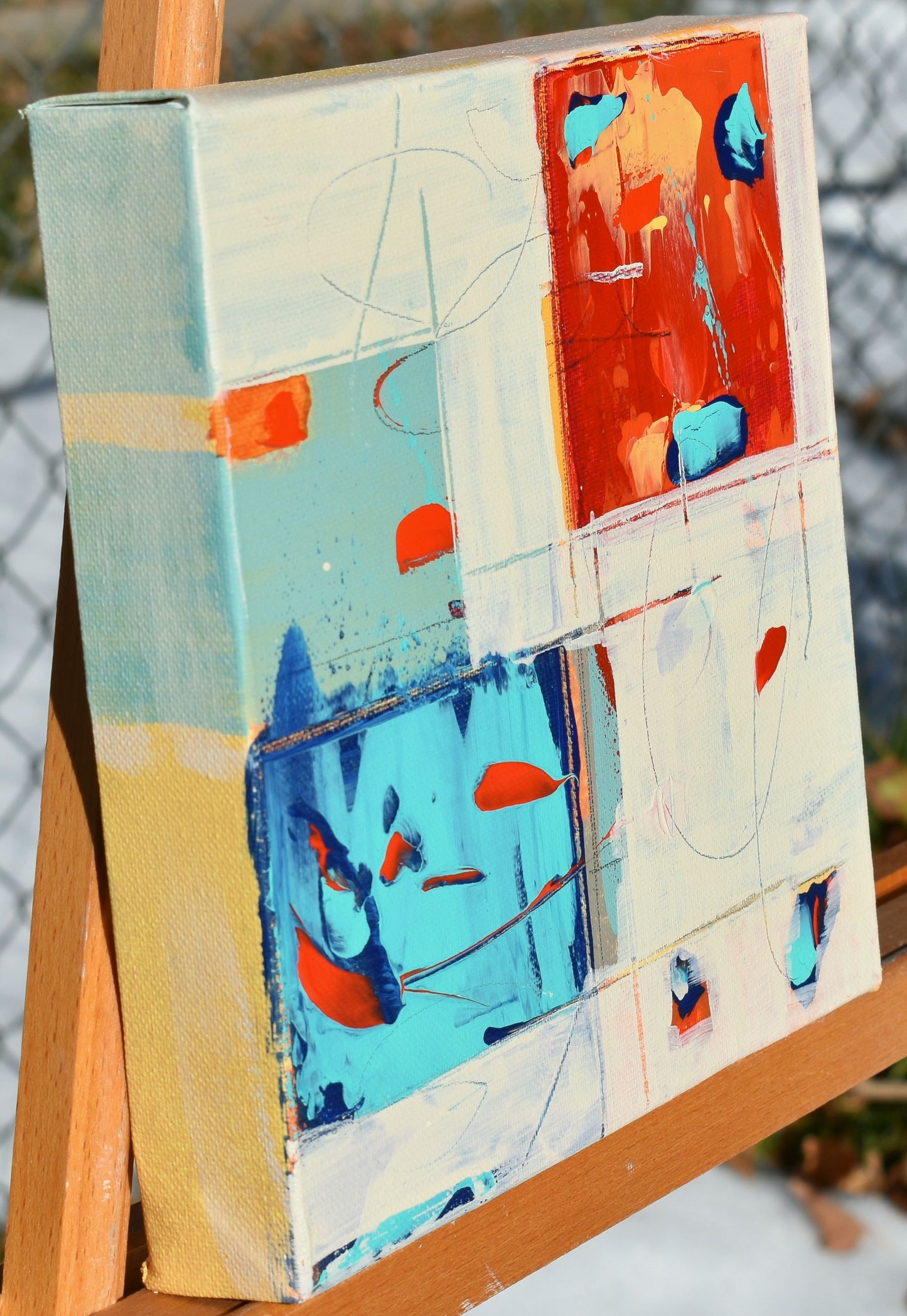 Interspace 8″ x 8″ Abstract Painting