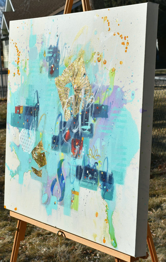 Listening Within 24″ x 24″ Abstract Painting