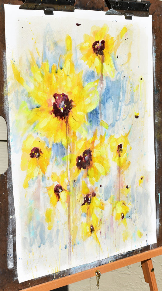 Steeped In Sunlight 18″ x 24″ Abstract Painting on Unstretched Canvas