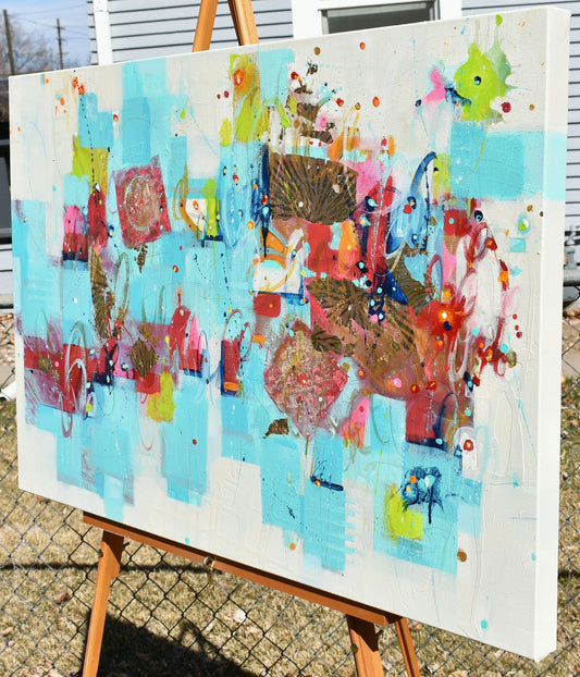 Traces of Time 24″ x 36″ Abstract Painting