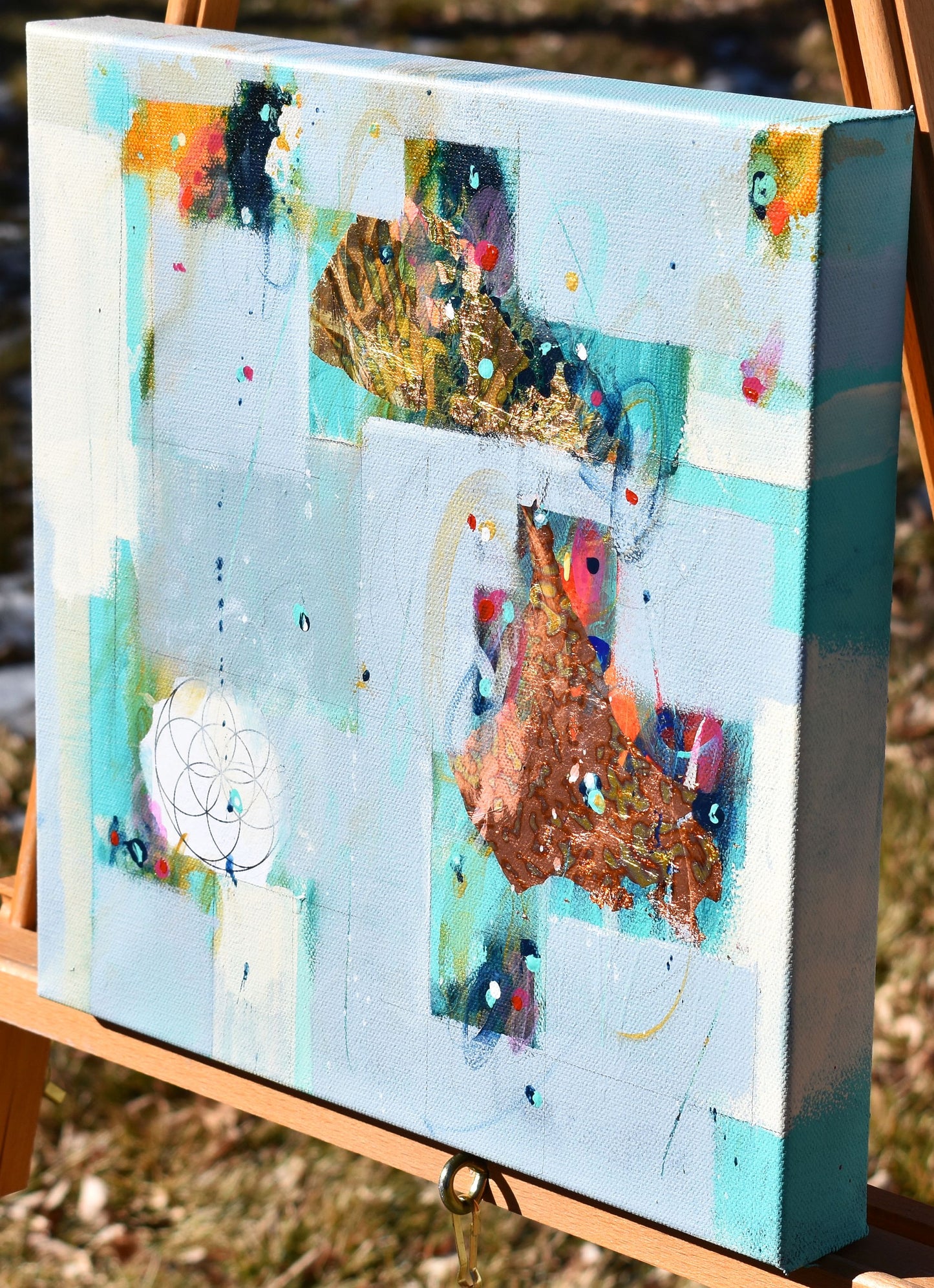 Whispers of the Winter Sky 12″ x 12″ Abstract Painting