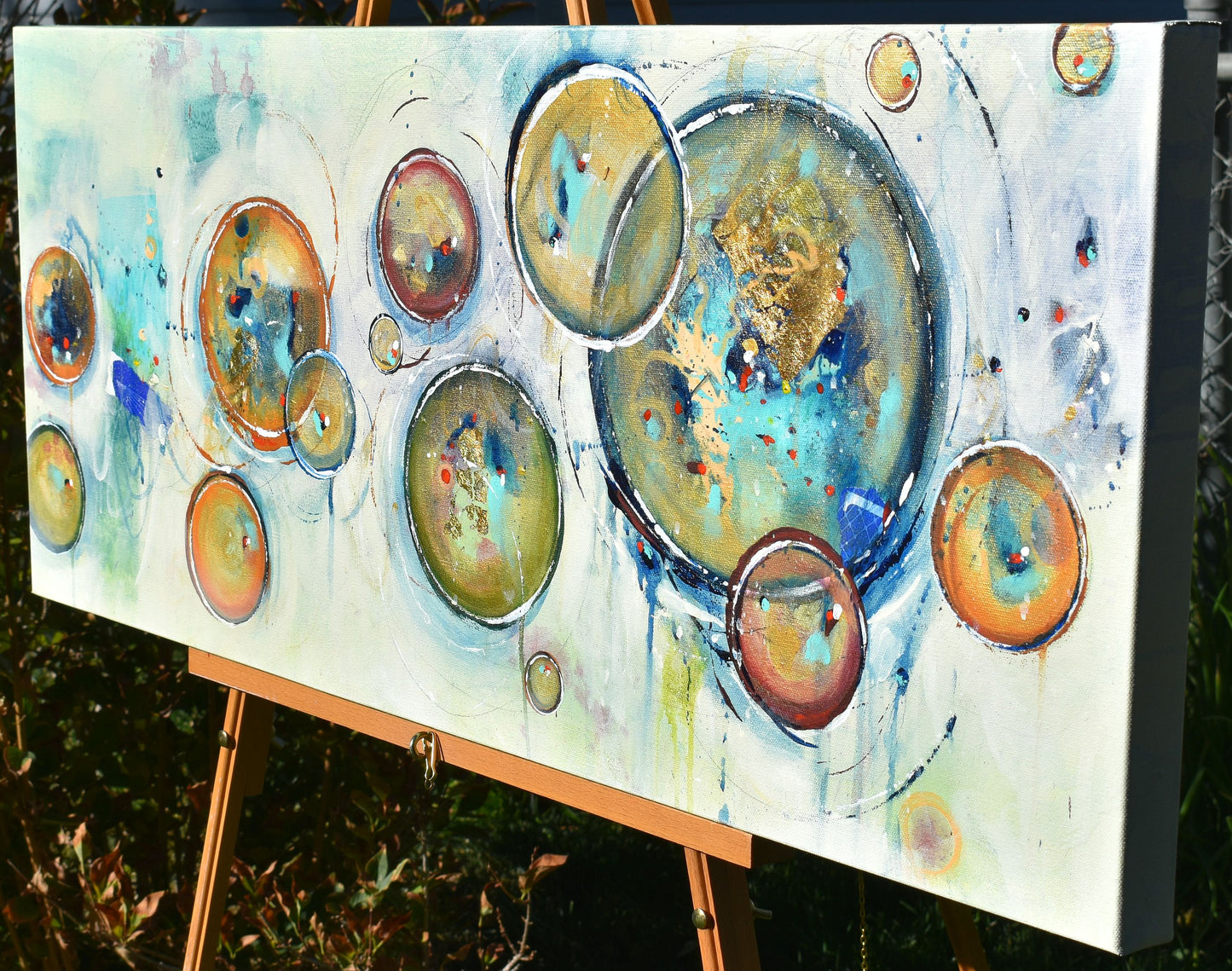 Autumn Eclipse 16″ x 40″ Abstract Painting