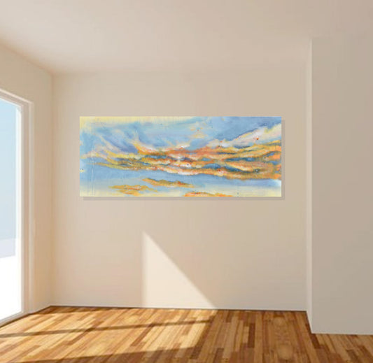 Sky Full of Dreams 16″ x 40″ Abstract Painting