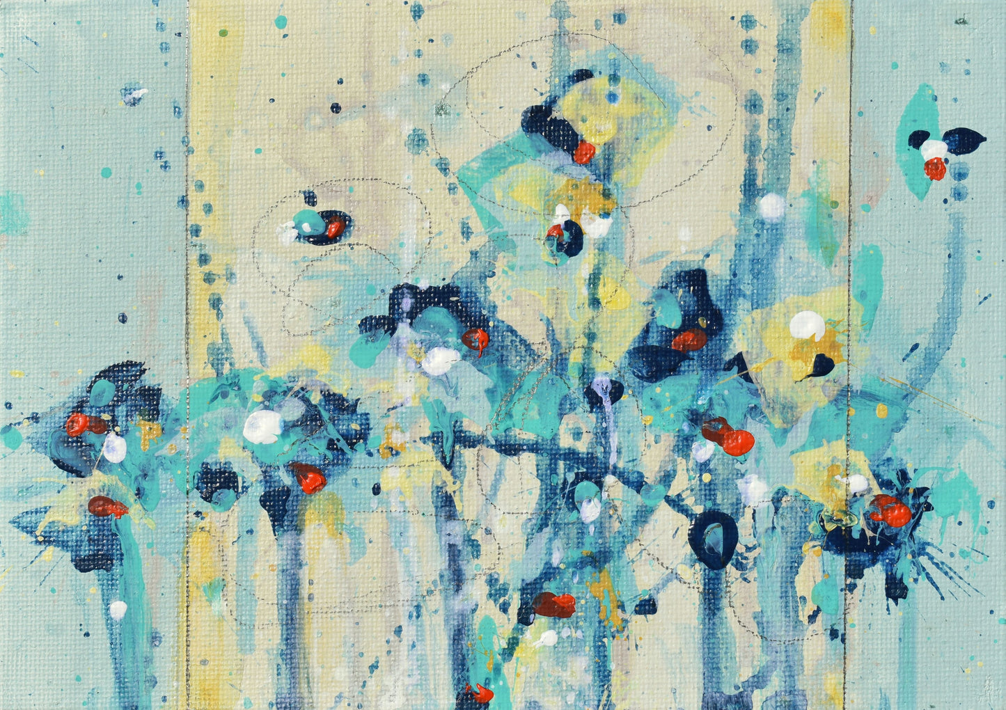 Sunlit Clouds 5″ x 7″ Abstract Painting on Panel