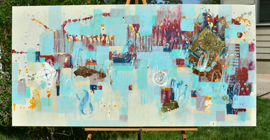 The Light Between Us 24″ x 48″ Abstract Painting