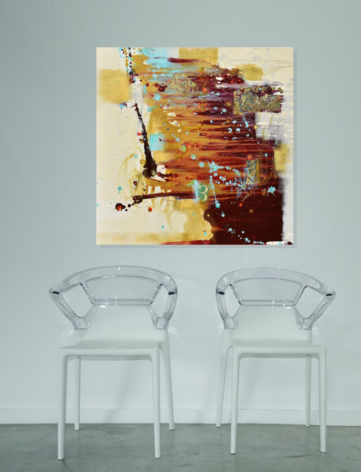 Between The Shadows 24″ x 24″ Abstract Painting