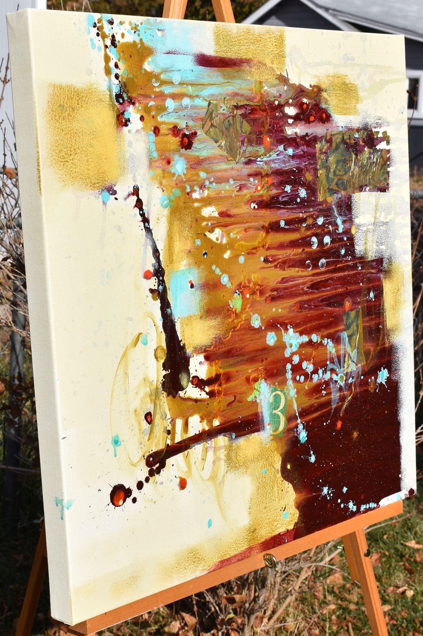 Between The Shadows 24″ x 24″ Abstract Painting