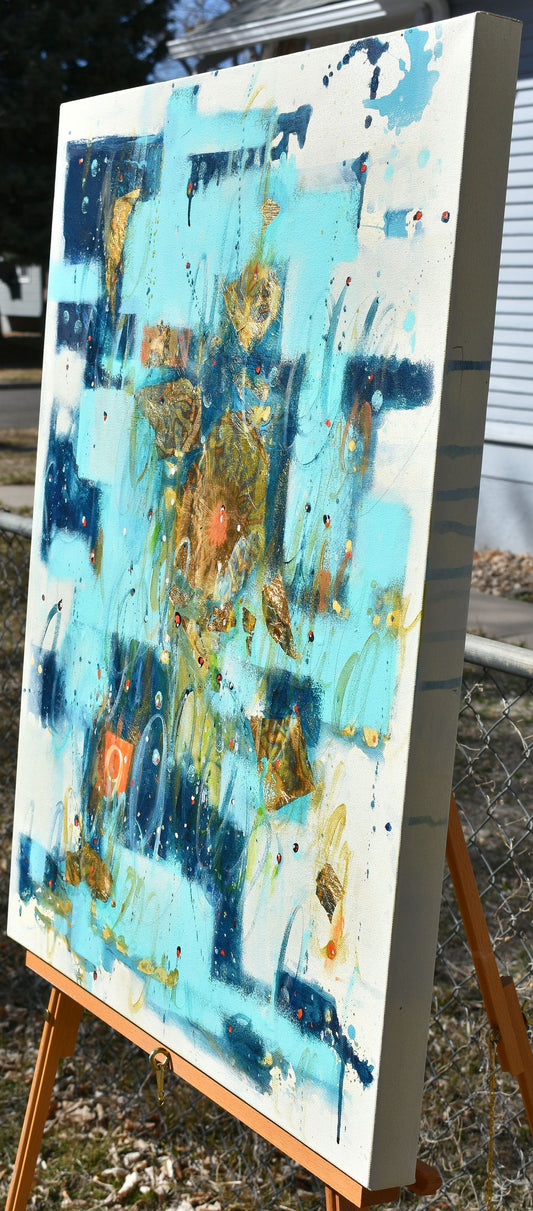 Storm Moon Rising 24″ x 30″ Abstract Painting