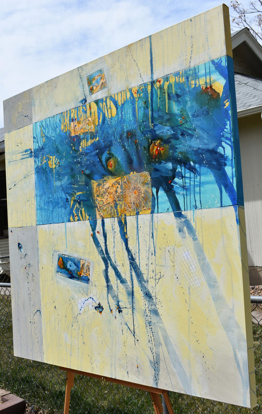 Take On The World 48″ x 48″ Abstract Painting