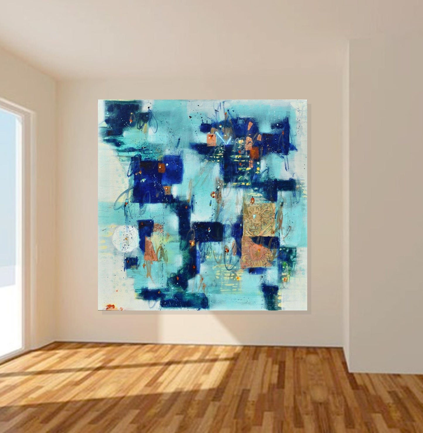 Soar With The Moon 36″ x 36″ Abstract Painting