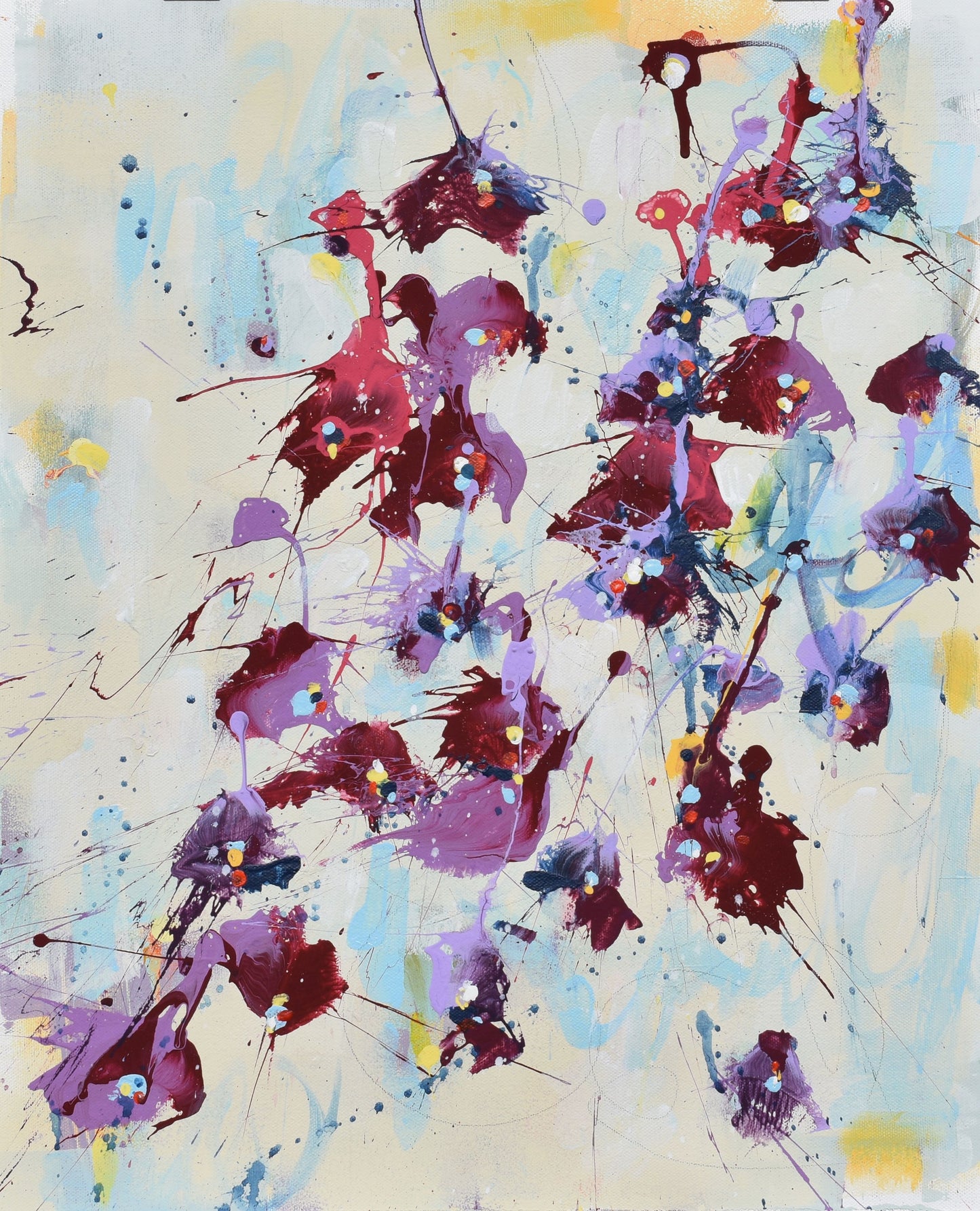 A Dream Of Irises 16″ x 20″ Abstract Painting on Unstretched Canvas
