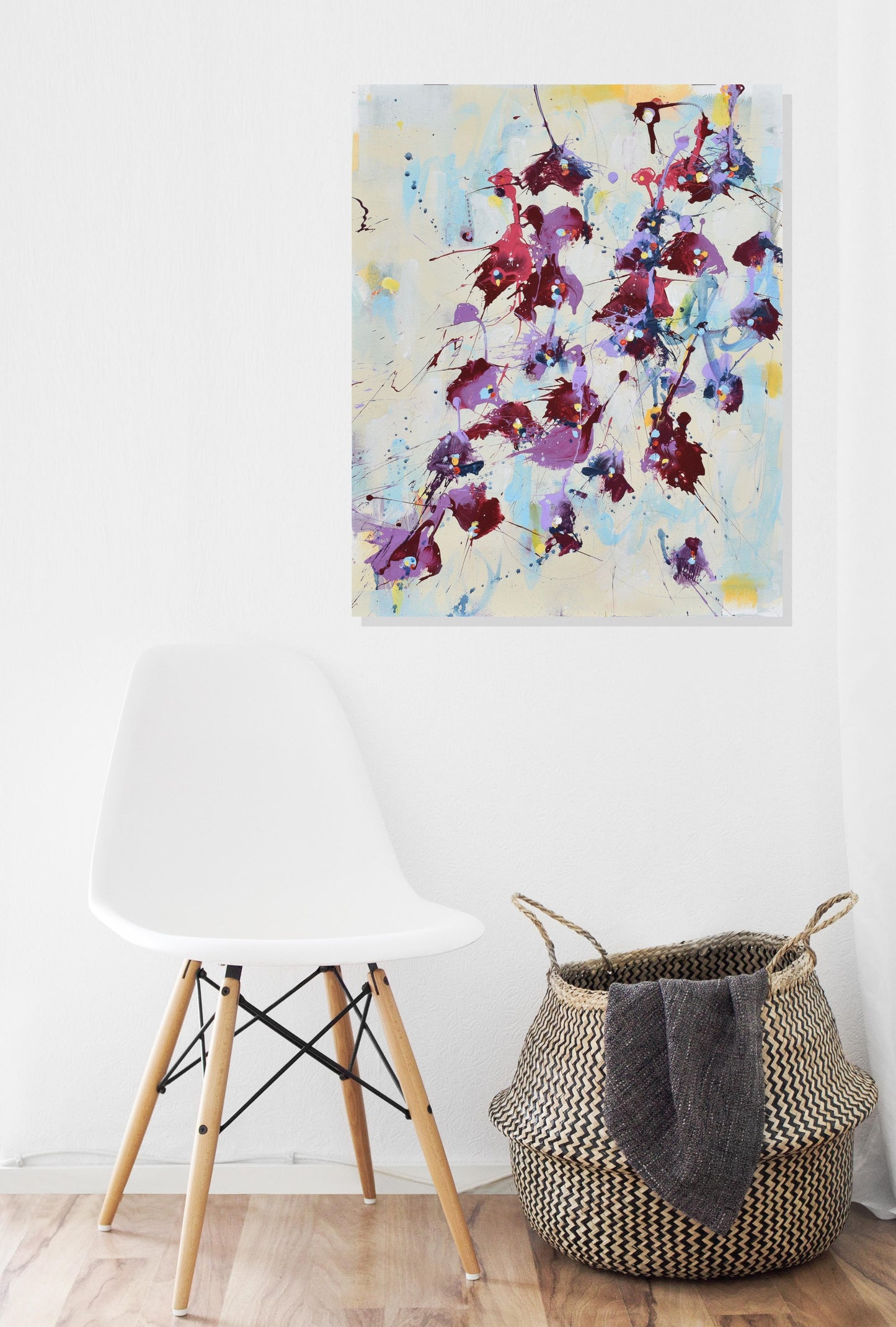 A Dream Of Irises 16″ x 20″ Abstract Painting on Unstretched Canvas