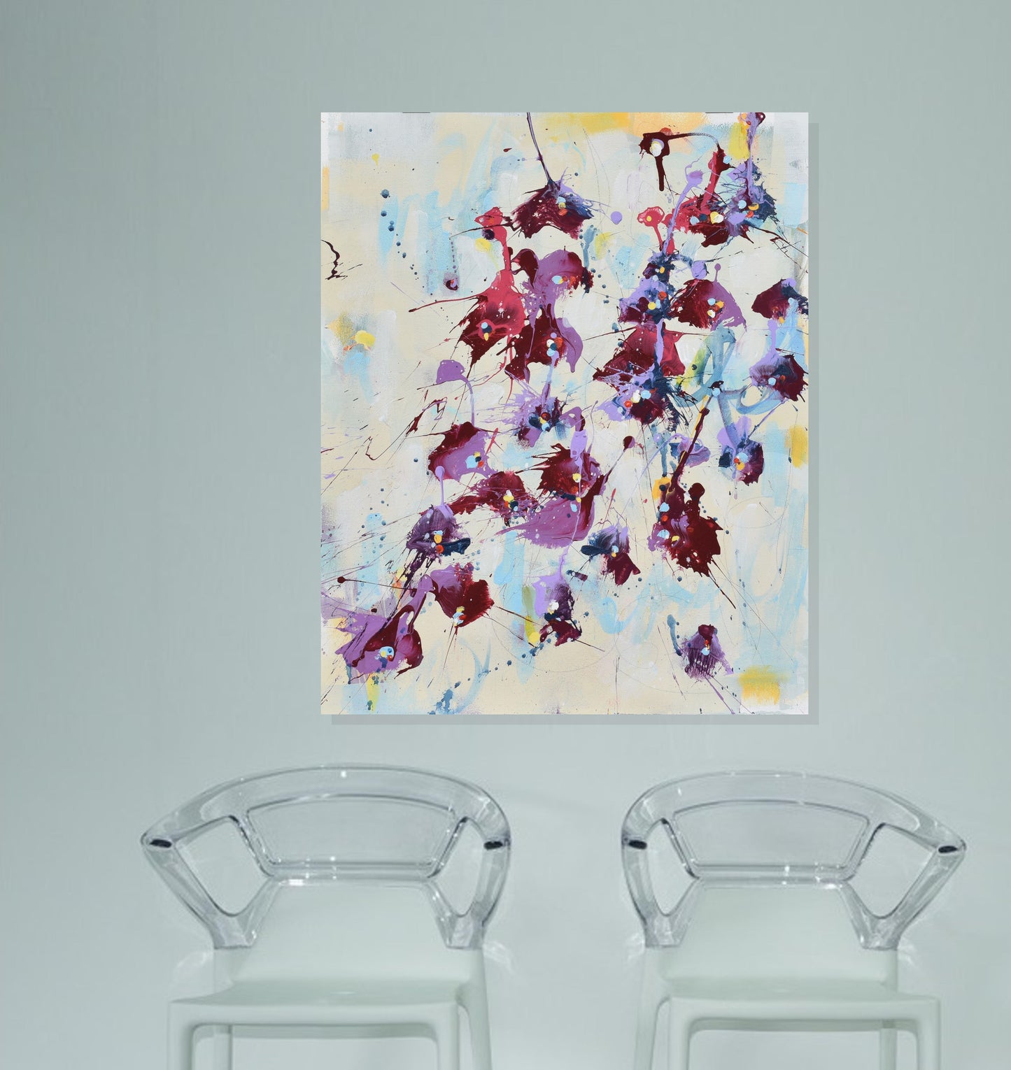 A Dream Of Irises 16″ x 20″ Abstract Painting on Unstretched Canvas
