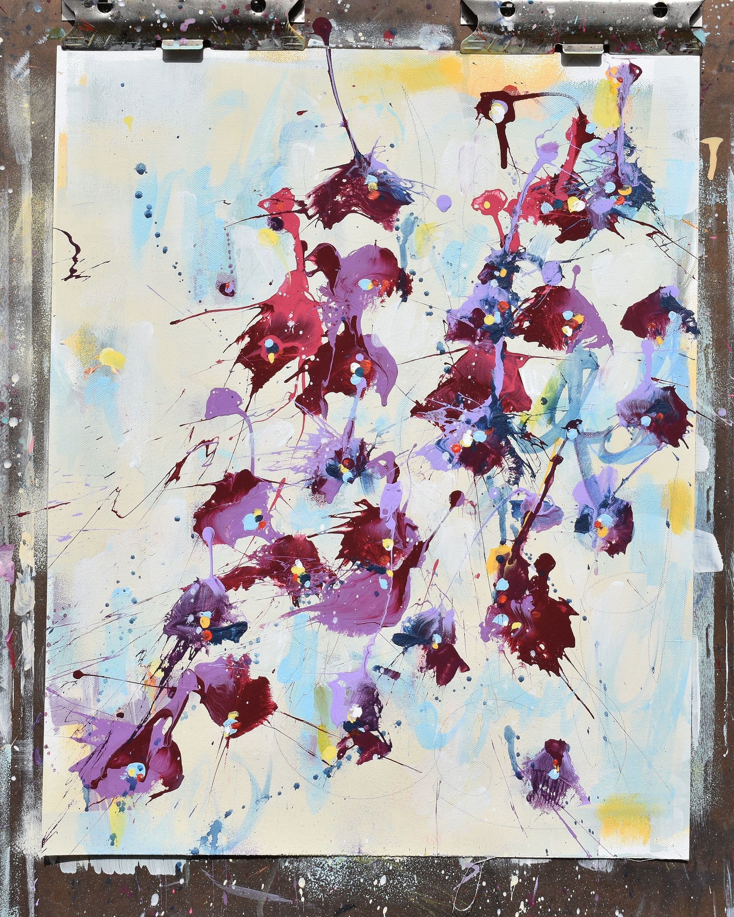 A Dream Of Irises 16″ x 20″ Abstract Painting on Unstretched Canvas