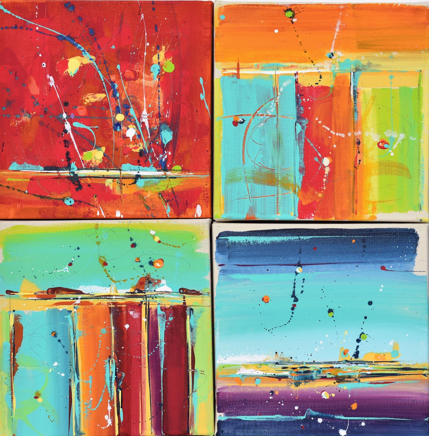 All In One Brilliant Day 16″ x 16″ Abstract Painting