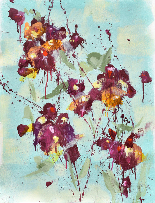 Anniversary Peonies 18″ x 24″ Abstract Painting on Unstretched Canvas