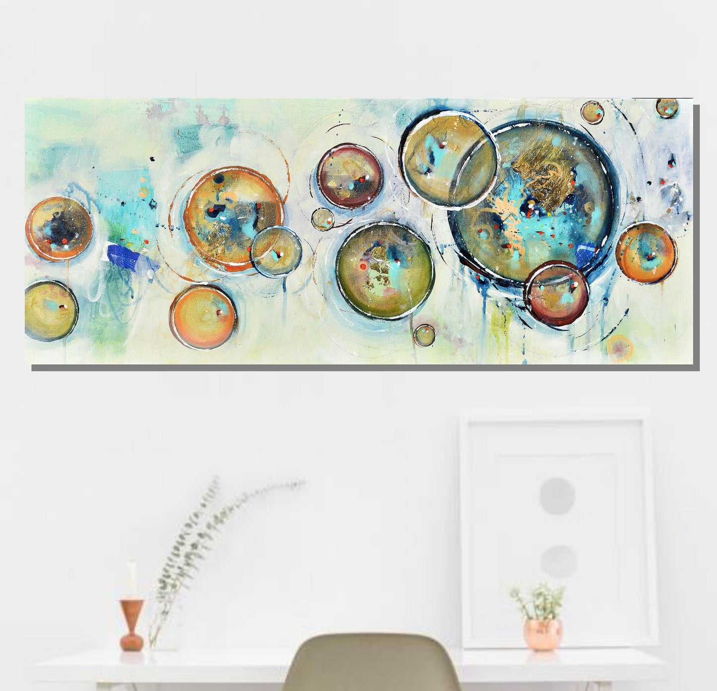 Autumn Eclipse 16″ x 40″ Abstract Painting