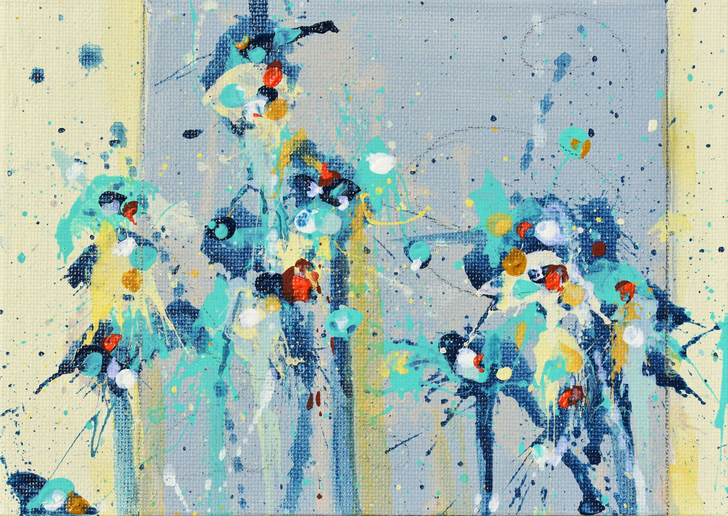 Blue Horizon 5″ x 7″ Abstract Painting on Panel