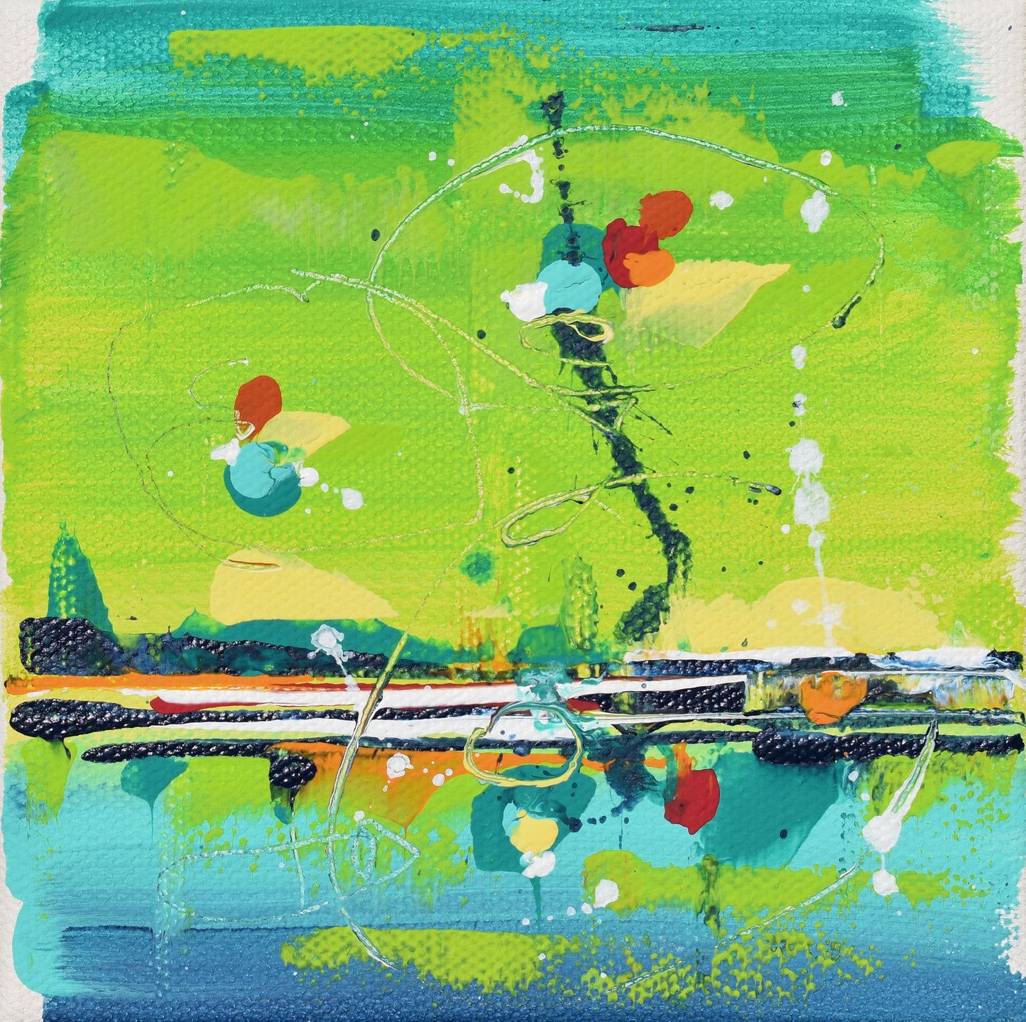 Colors of the Winter Sky 10″ x 15″ Abstract Painting