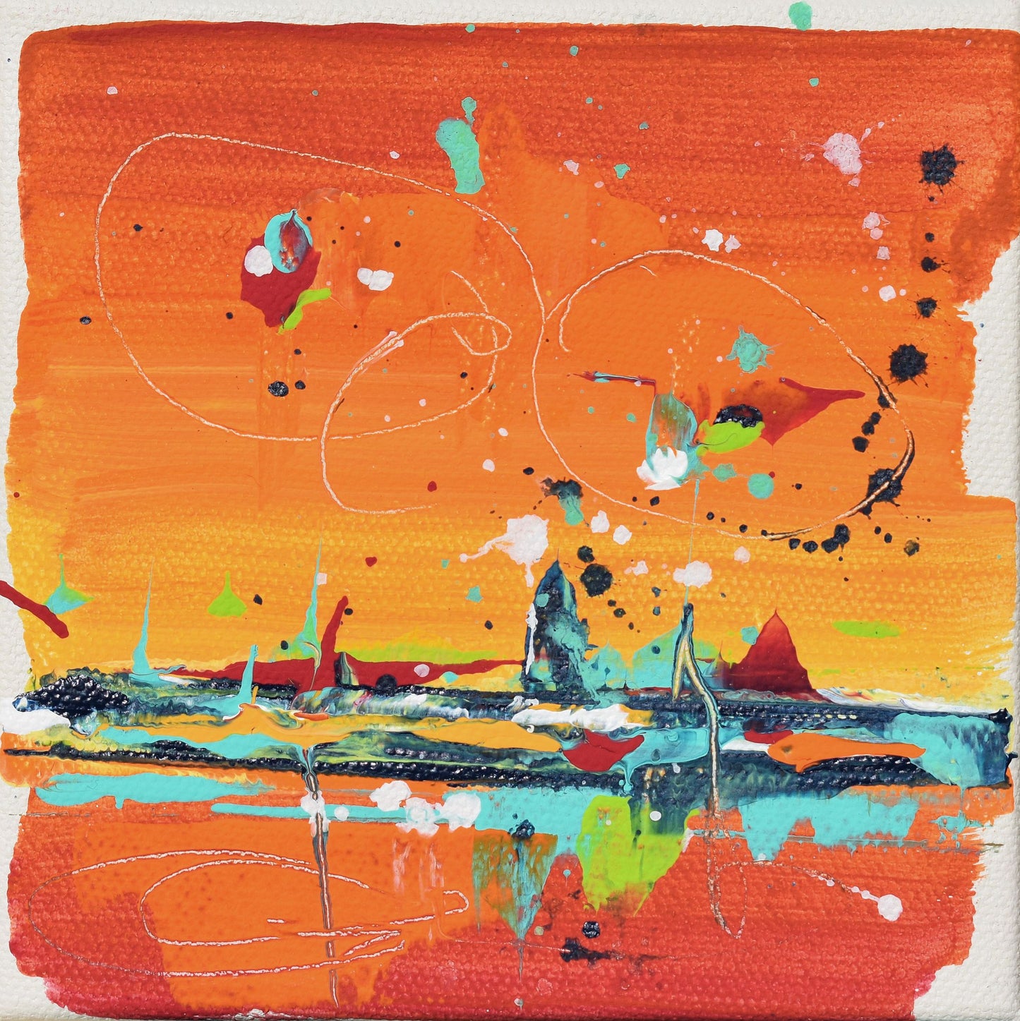 Colors of the Winter Sky 10″ x 15″ Abstract Painting