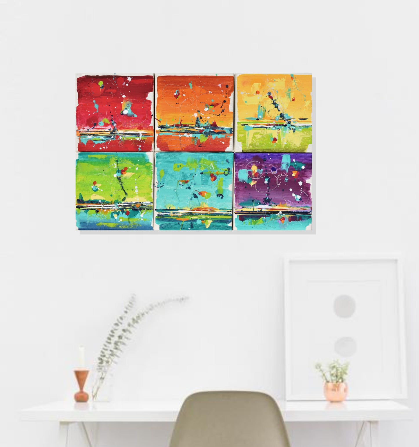 Colors of the Winter Sky 10″ x 15″ Abstract Painting
