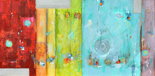 Colors of Bliss 24″ x 12″ Abstract Painting on Panel