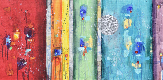 Colors of Joy 24″ x 12″ Abstract Painting on Panel