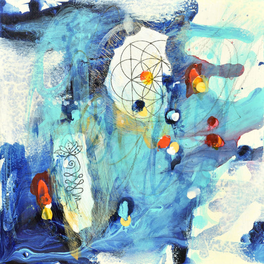 Cosmic 5″ x 5″ Abstract Painting on Panel