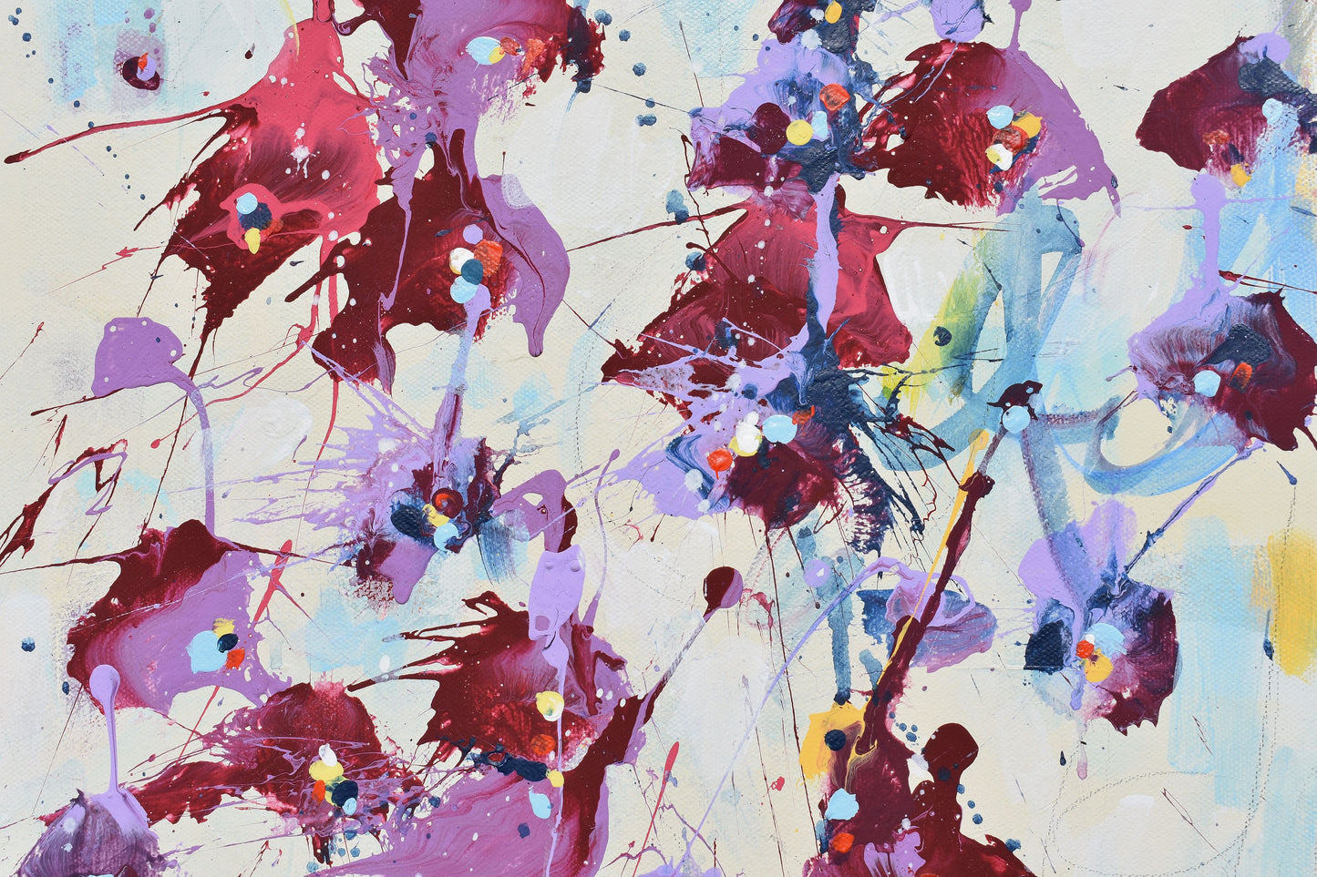A Dream Of Irises 16″ x 20″ Abstract Painting on Unstretched Canvas