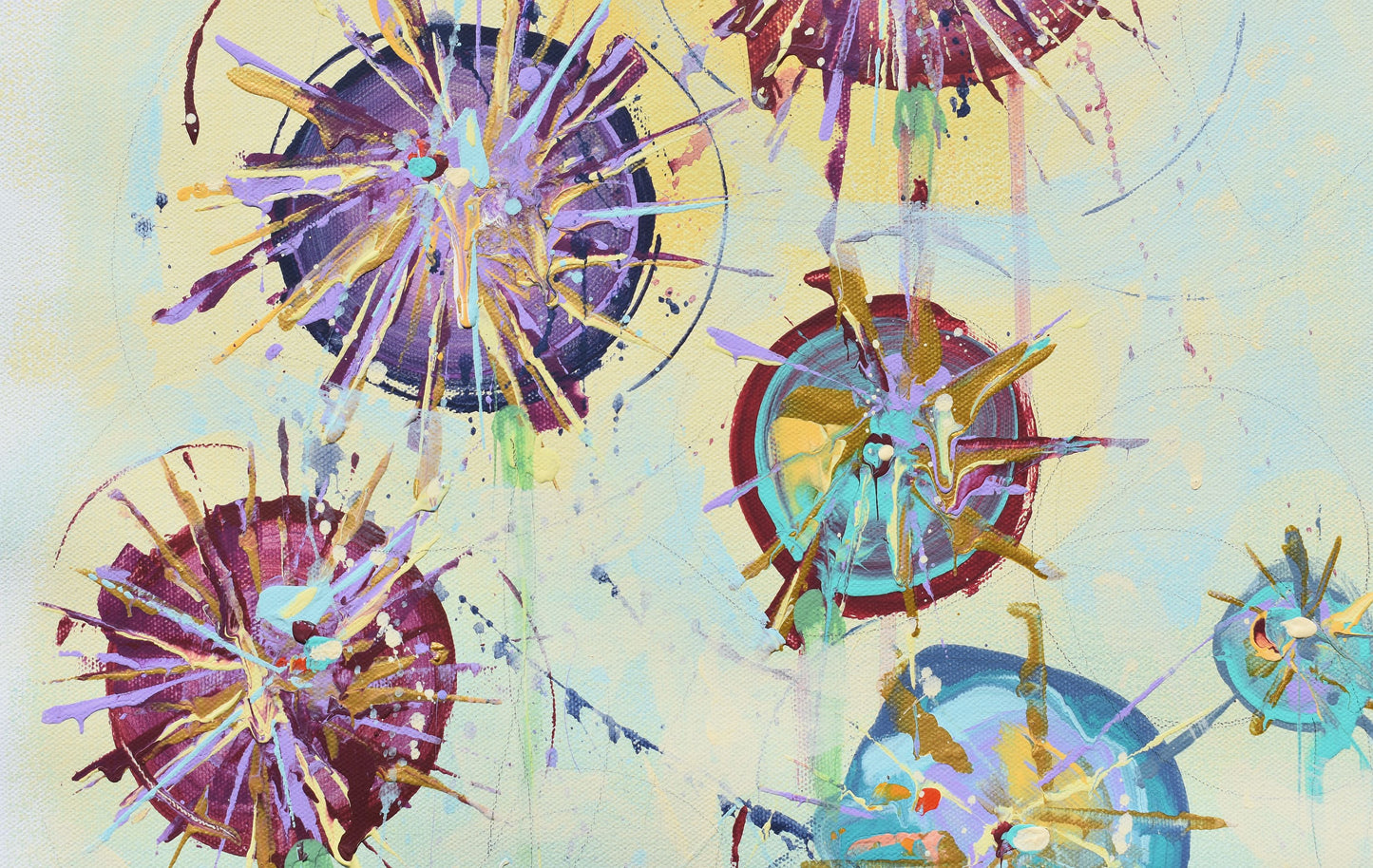 Allium Dreams 16″ x 20″ Abstract Painting on Unstretched Canvas