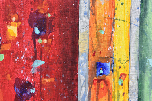 Colors of Joy 24″ x 12″ Abstract Painting on Panel