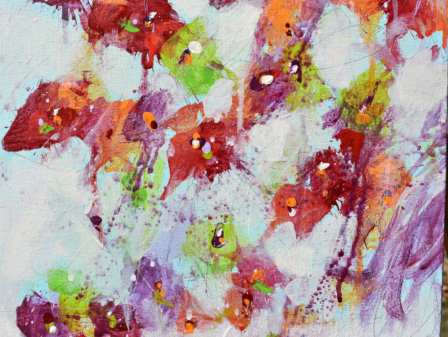 Fleur d'avril (Flower of April) 12″ x 16″ Abstract Painting on Panel