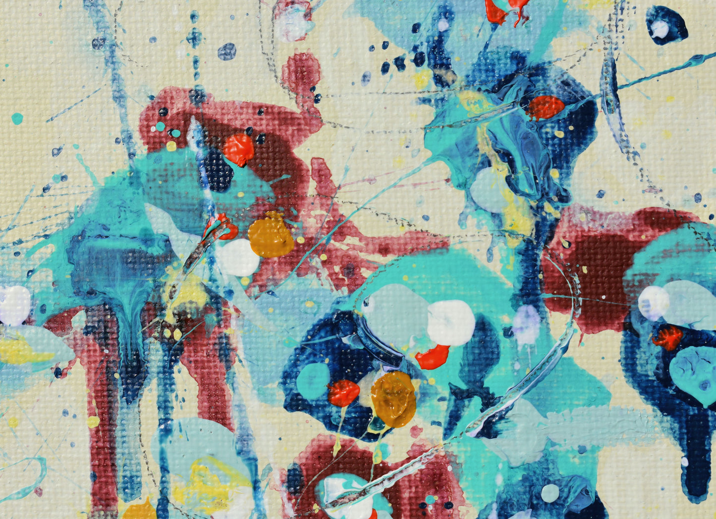 Fleurs de Décembre (Flowers of December) 5″ x 7″ Abstract Painting on Panel