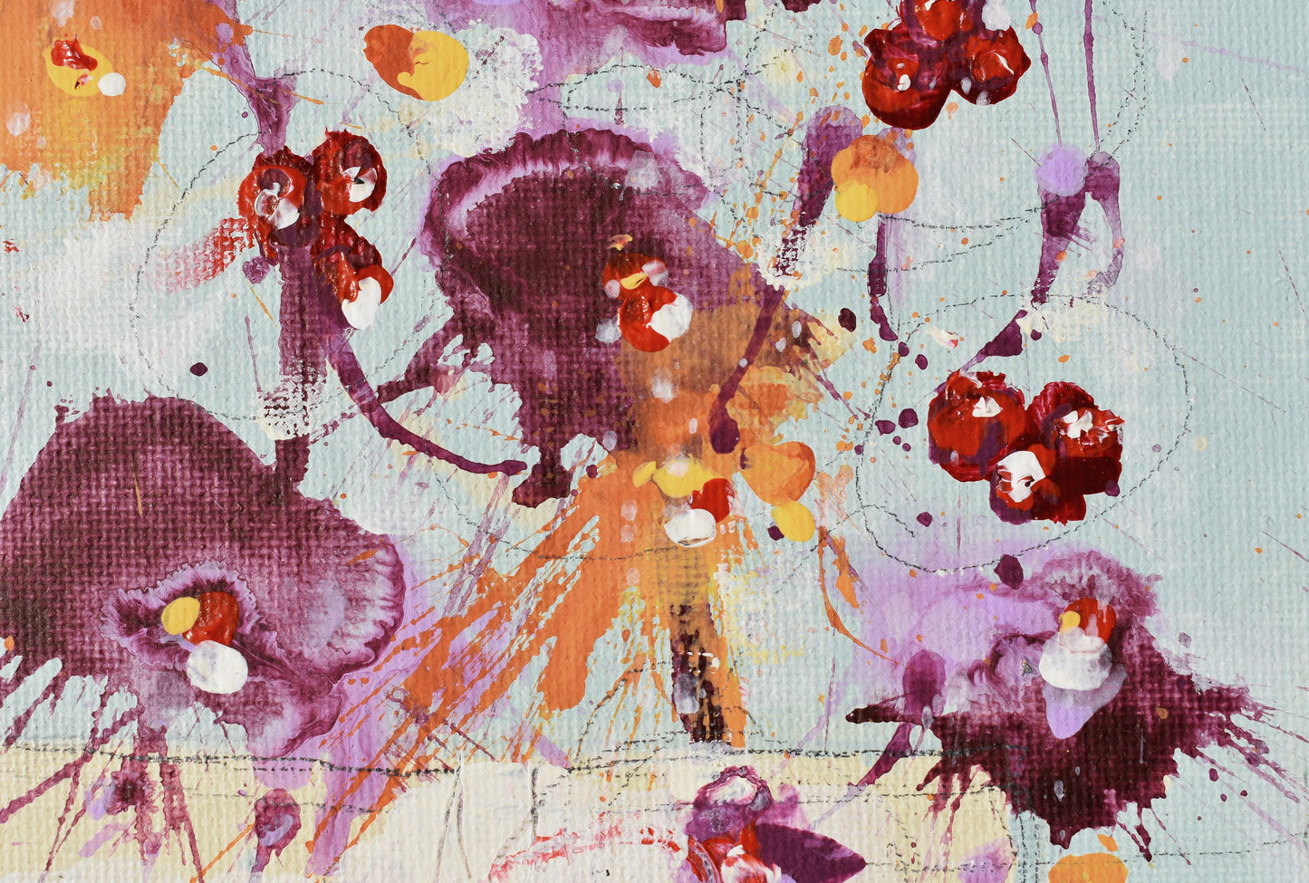 Fleur de L'éveil (Flower of Awakening) 5″ x 7″ Abstract Painting on Panel
