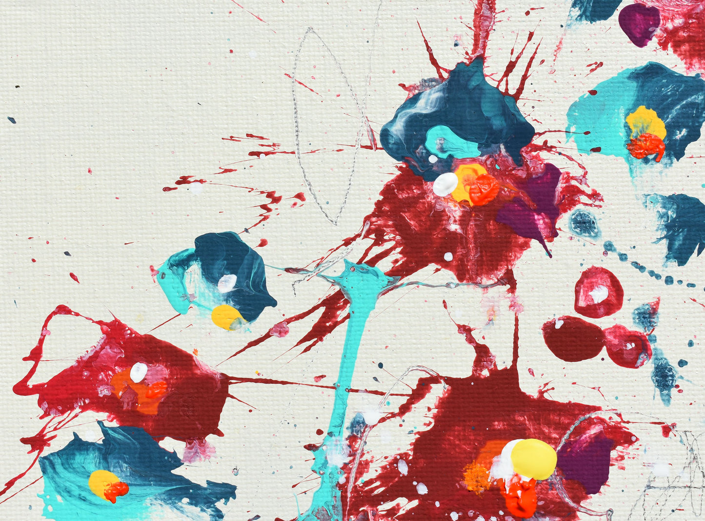 Fleurs de Récolte (Flowers of Harvest) 5″ x 7″ Abstract Painting on Panel