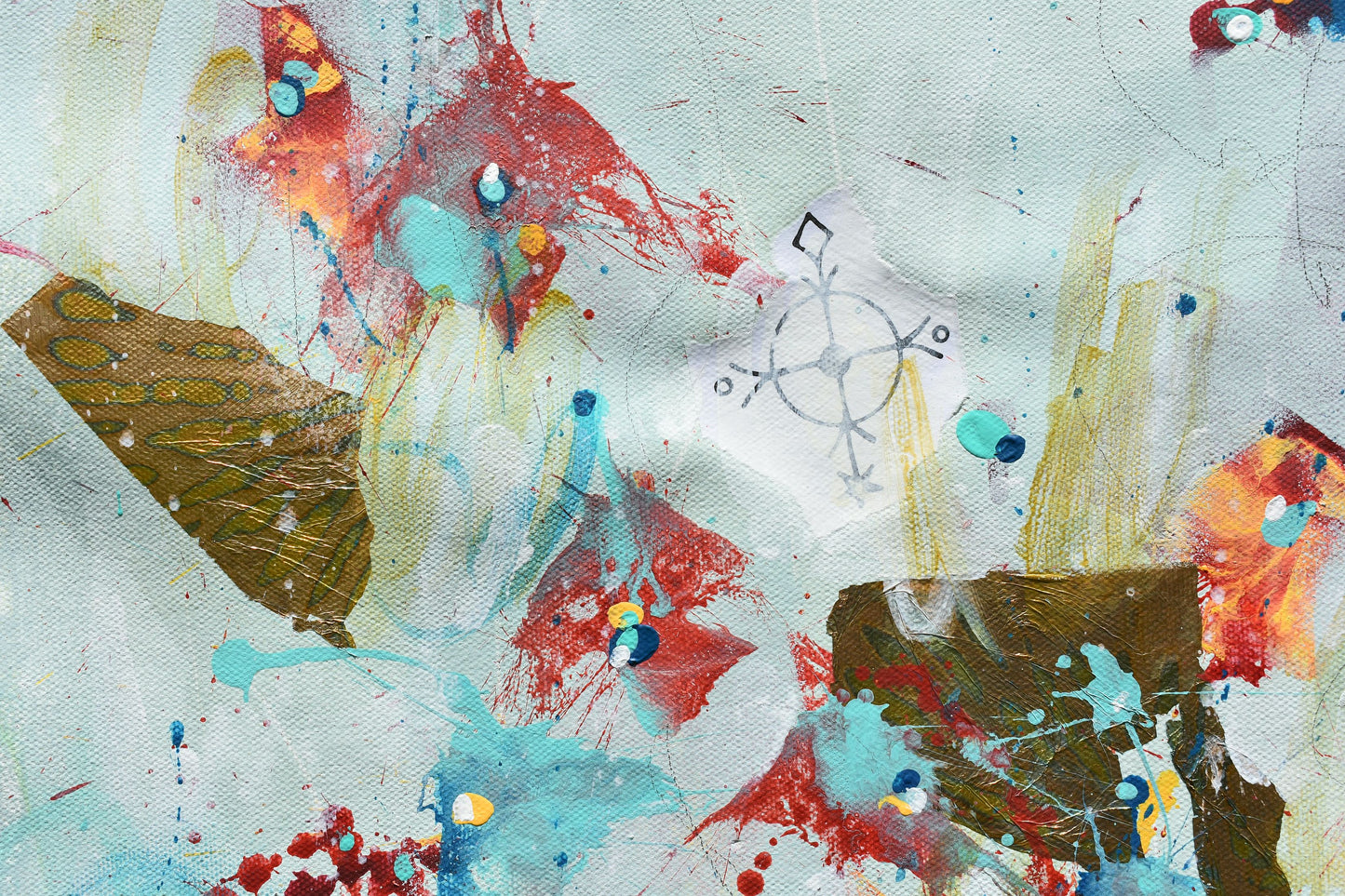 Flowers of Freedom 16″ x 20″ Abstract Painting on Unstretched Canvas