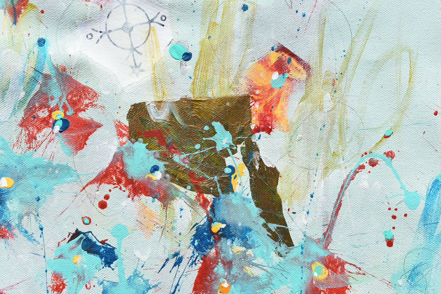 Flowers of Freedom 16″ x 20″ Abstract Painting on Unstretched Canvas
