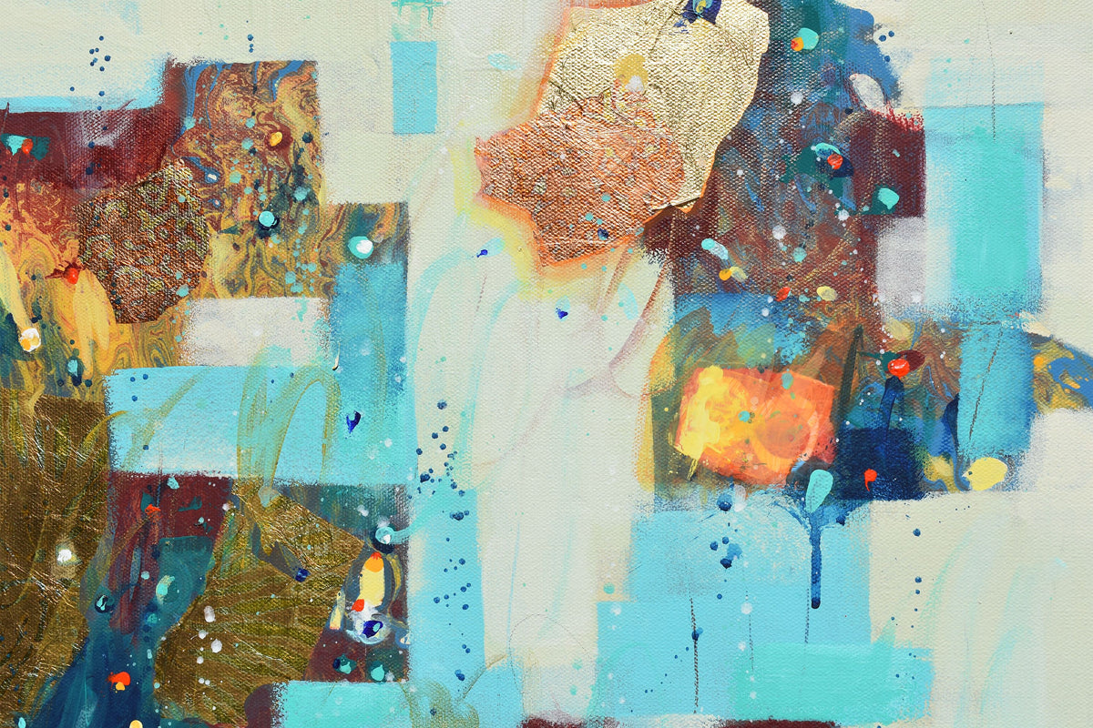 Harvest Moon Rising 24″ x 24″ Abstract Painting