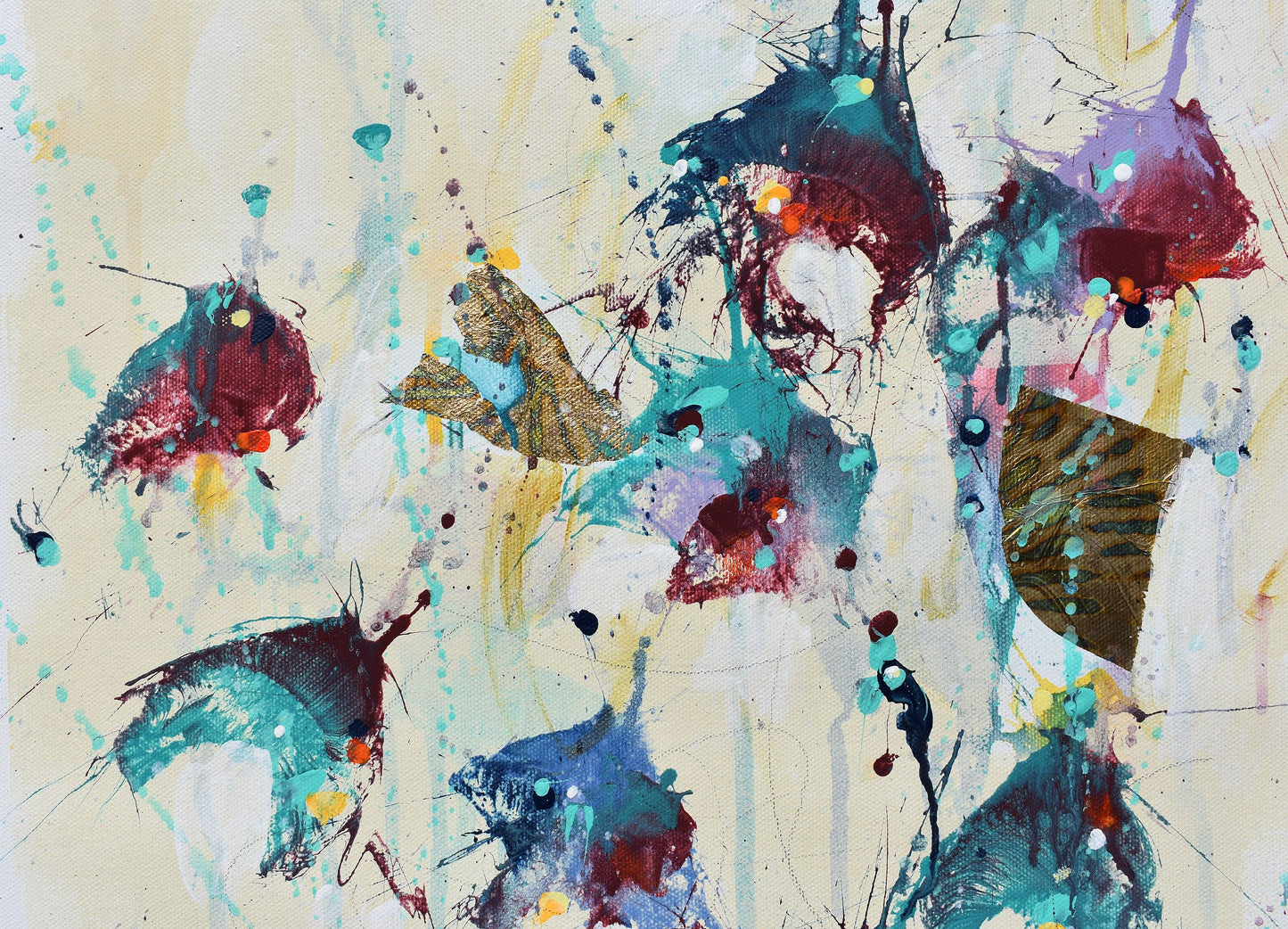 Iris Season 16″ x 20″ Abstract Painting on Unstretched Canvas